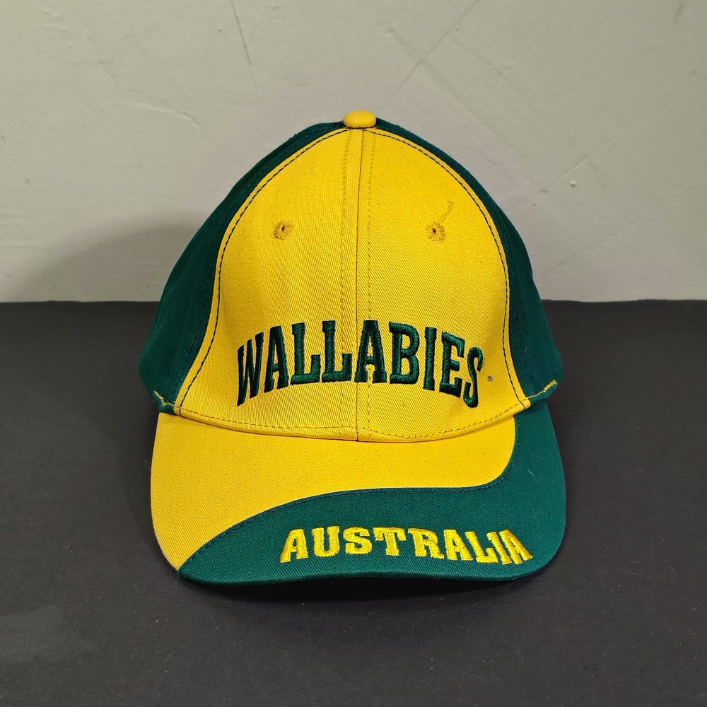 Australia Wallabies Rugby Hat Cap Strapback Green Yellow Cotton VINTAGE